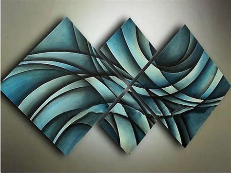 Handpainted Abstract Geometric Oil Paintings on Canvas Modern Home ...