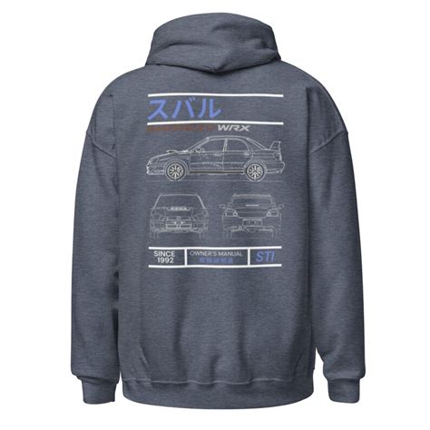 Subaru Impreza WRX STI Blueprint Hoodie - Etsy