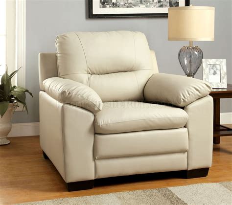 Parma Sofa & Loveseat Set CM6324IV in Ivory Leatherette