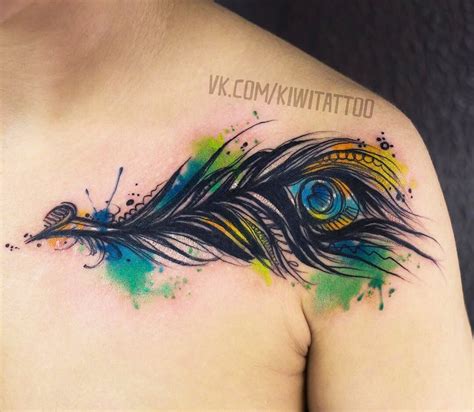 Peacock feather tattoo by Kiwi Tattoo | Photo 28418