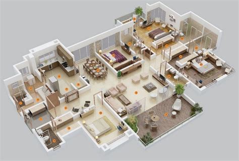 planos en 3d de casas modernas - Buscar con Google | 4 bedroom house ...