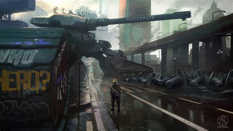 concept art, mech, weapon, digital art, soldier, army, artwork, war ...