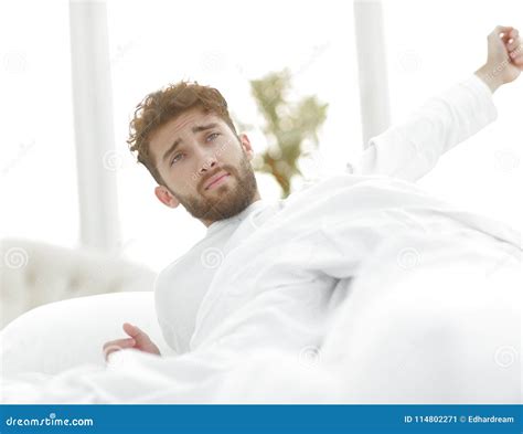 Closeup.tired Man Sleeping on the Bed Stock Image - Image of break, person: 114802271