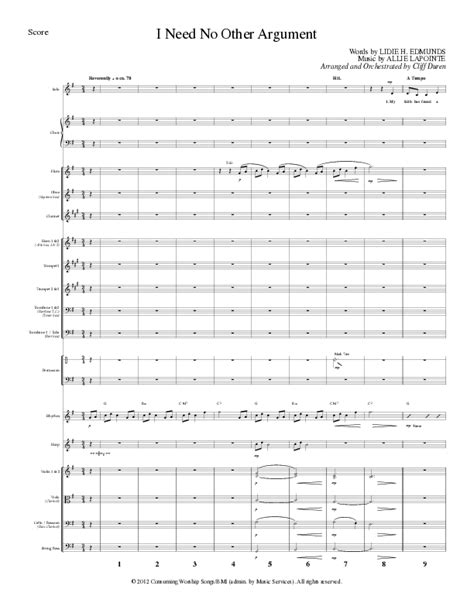 I Need No Other Argument (Choral Anthem SATB) (Lillenas Choral / Arr. Cliff Duren) - PraiseCharts