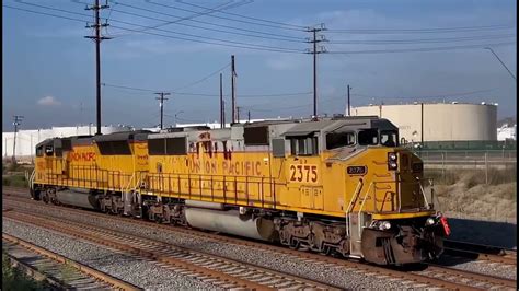 UP 2375 SD60M Triclops Leads Powermove at CP Thenard - YouTube