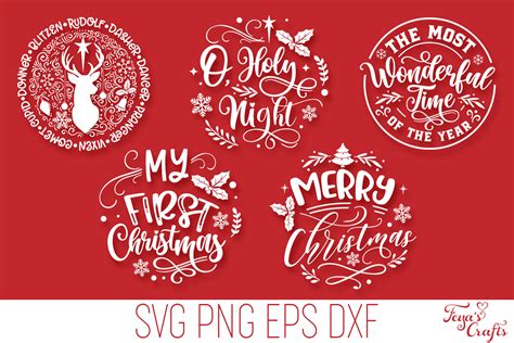 Round Christmas Ornaments SVG Pack | Round Sign SVG Cricut By Anastasia Feya Fonts & SVG Cut ...