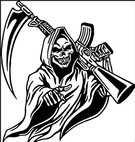 Grim Reaper Tattoo Stencil