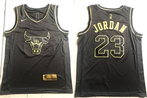 Chicago Bulls #23 Michael Jordan Black Gold Jersey Free Shipping