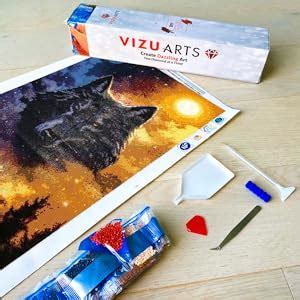 Amazon.com: VizuArts 5D Diamond Painting Kits for Adults Watching Wolf ...