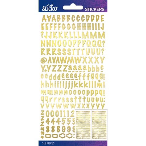 Sticko Alphabet Stickers-Gold Foil Marker Small - Walmart.com - Walmart.com