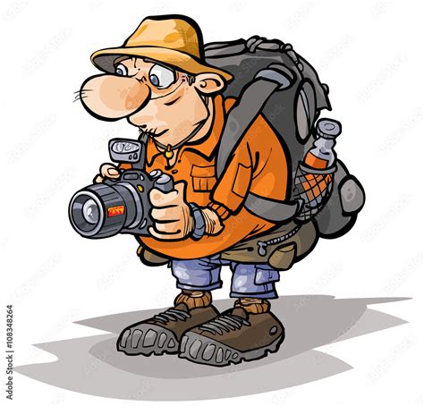 Cartoon Tourist character. Stock Vector | Adobe Stock