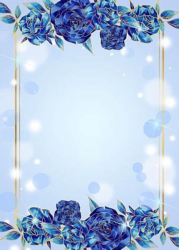 Gold Rim Decoration Watercolor Wedding Blue Gold Rose Background ...