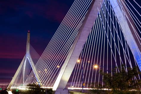 The Zakim bridge at sunset tonight. : r/boston