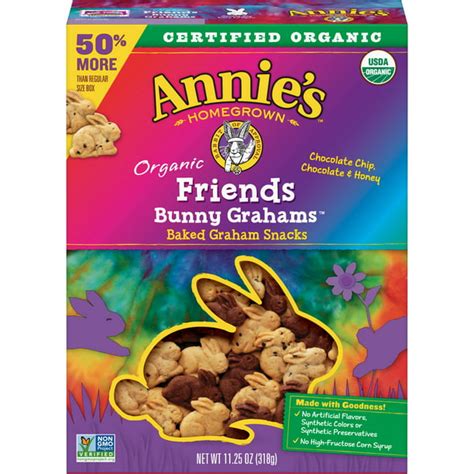 Annie's Organic Snack Crackers, Bunny Grahams, Chocolate Chip, Chocolate & Honey, 11.25 Oz ...