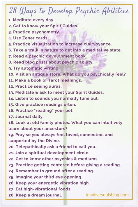 Develop Your Psychic Abilities "Cheat Sheet" - Intuitive Souls Blog