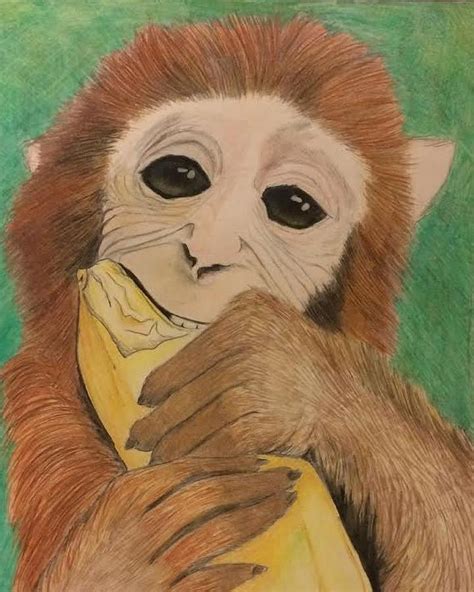 Monkey With Banana Painting by Kathy Loop - Fine Art America