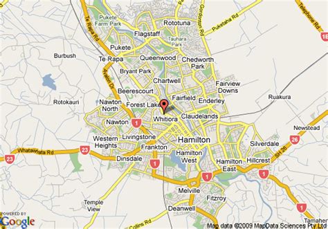 Hamilton New Zealand Map - ToursMaps.com