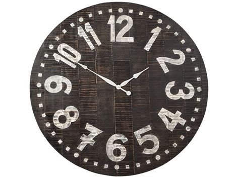 Black and White Wood Wall Clock 39"Dia. | Steinhafels