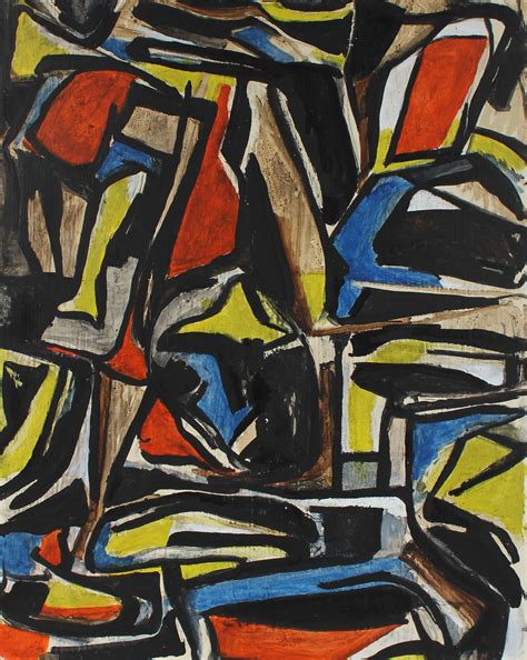 Gustav Friedmann - Abstract Expressionist Landscape Painting, Circa 1940s at 1stDibs