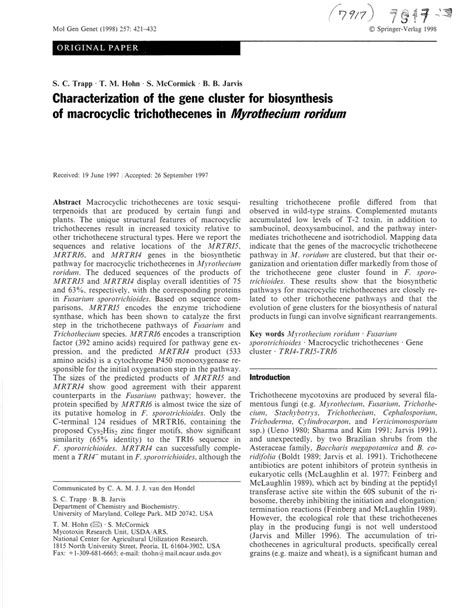 (PDF) Characterization of the gene cluster for biosynthesis of ...