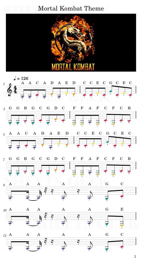 Mortal Kombat Theme | Easy Sheet Music