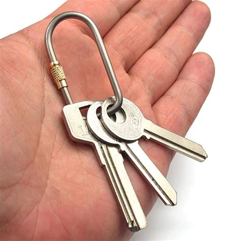 Super Lightweight Carabiner Key Ring Small Titanium Carabiner Clip Mini Lock Hook Twist Lock Key ...