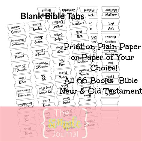 Printable Bible Tab Template