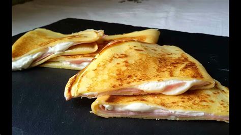 Crepes de jamón y queso light - YouTube