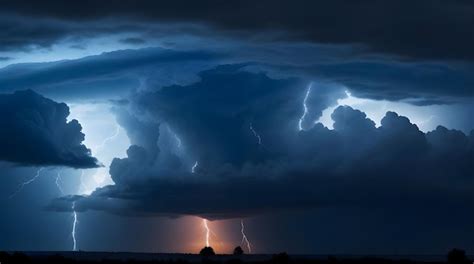 Premium AI Image | Lightning Storm Thunder and Lightning clouds