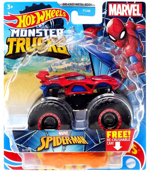 Hot Wheels Monster Trucks Marvel Spider-Man 164 Diecast Car 2021 Mattel ...