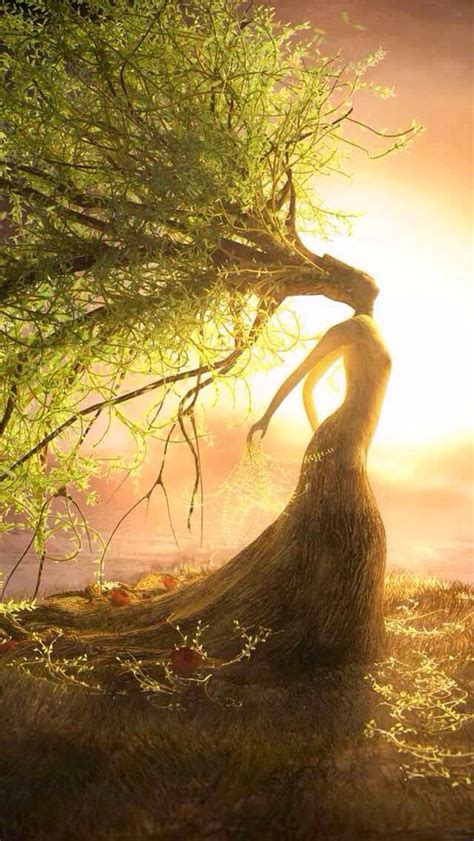 Tree woman one with nature art work | Fantasy art, Mother earth, Fantasy