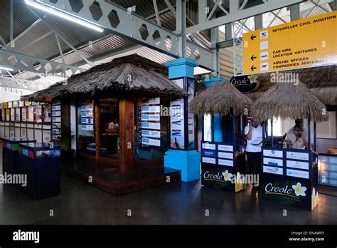 The arrival hall of Seychelles International Airport or Aeroport de la pointe Larue as it is ...