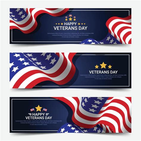 Veterans Day Banners with Flags 3554049 Vector Art at Vecteezy