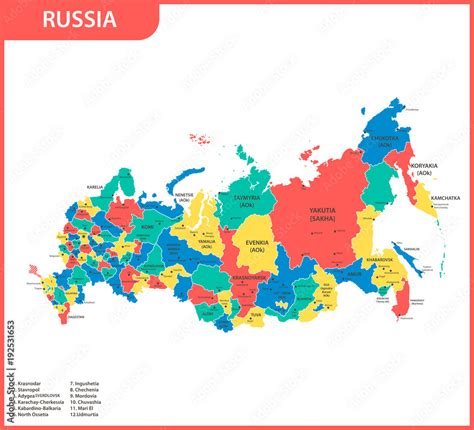 Russia Map With Admin Areas And Capitals In Adobe Illustrator Format | The Best Porn Website