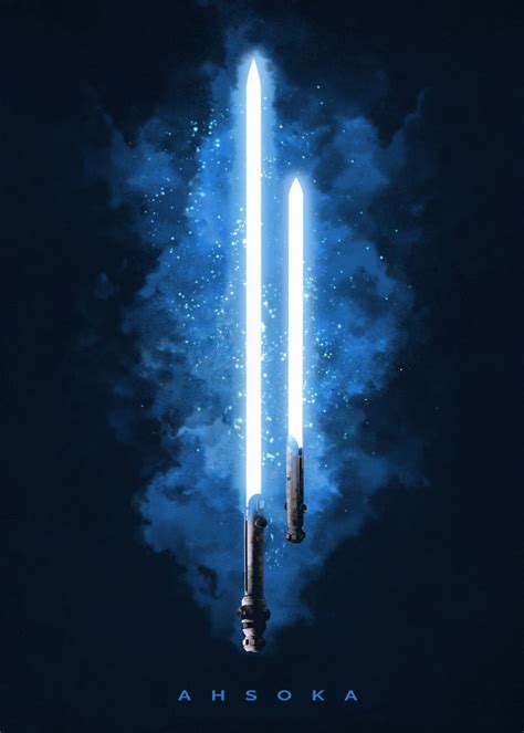 'Ahsoka Lightsaber' Poster, picture, metal print, paint by Star Wars ...