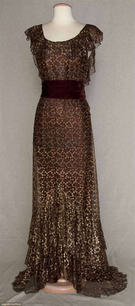 Metallic Brown Gown - 1934 - Brooklyn Museum - @Mlle | Vintage dresses, Vintage fashion, Fashion