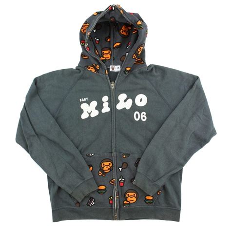 Bape Baby Milo Food Full Zip Hoodie Grey | SaruGeneral