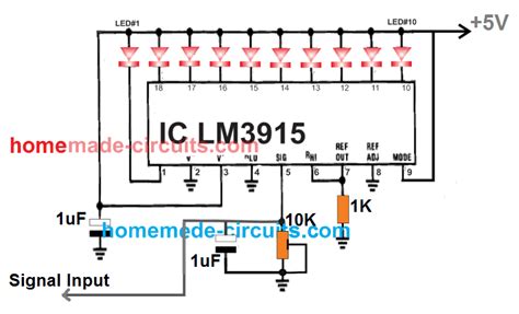 LM3915 IC Datasheet, Pinout, Application Circuits – Homemade Circuit ...