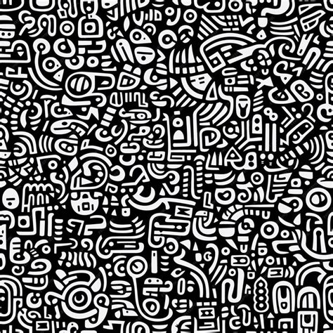 Premium Vector | Abstract doodle graffiti background seamless pattern black and white