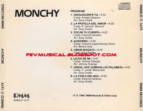 FEV MUSICAL: 1989 - Monchy Capricho - Monchy (Rmm)