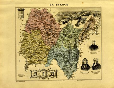 Antique Map of Ain France 1883 Illustrated Map - Etsy