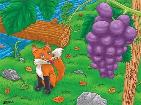 The Fox & the Grapes | Fruit cartoon, Art wall kids, Grape drawing