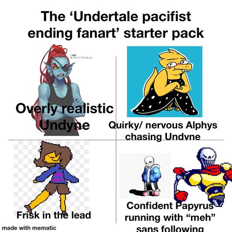 The “Undertale Pacifist route Fanart” Starter Pack : r/Undertall