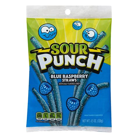 Sour Punch Blue Raspberry Sour Straws - Shop Candy at H-E-B