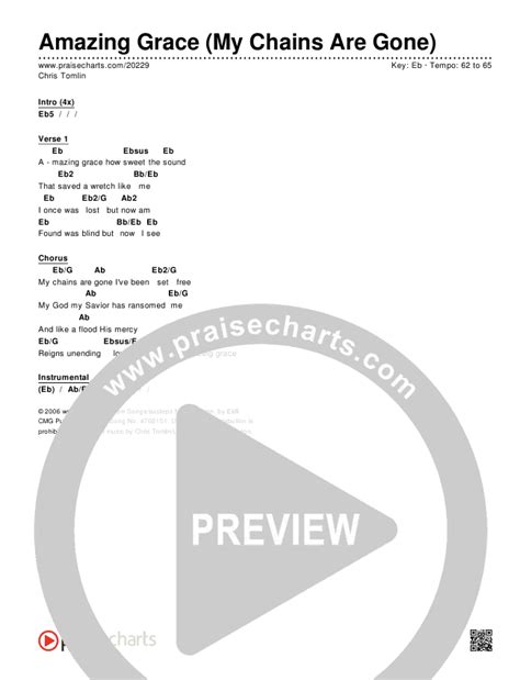 Amazing Grace (My Chains Are Gone) Chords PDF (Chris Tomlin) - PraiseCharts