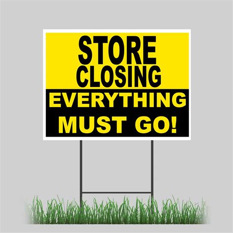 12"x18" Store Closing Everything Must Go Yard Sign with Stake Outdoor ...