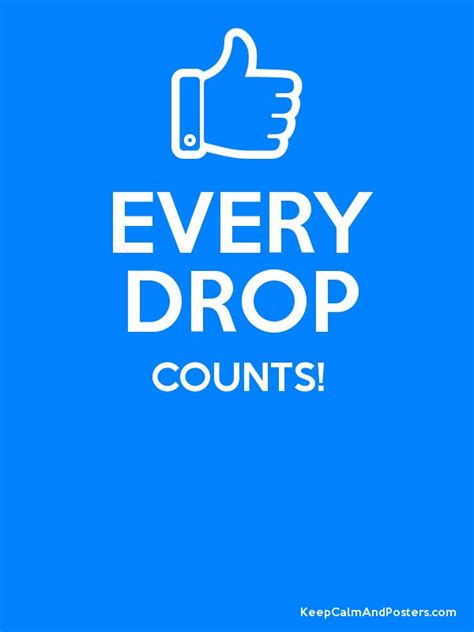 EVERY DROP COUNTS! - Keep Calm and Posters Generator, Maker For Free ...