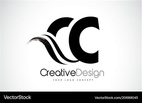 Cc c c creative brush black letters design Vector Image