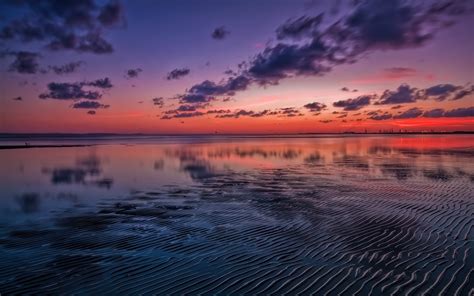 Sunset Serenity: Ocean Horizon HD Wallpaper