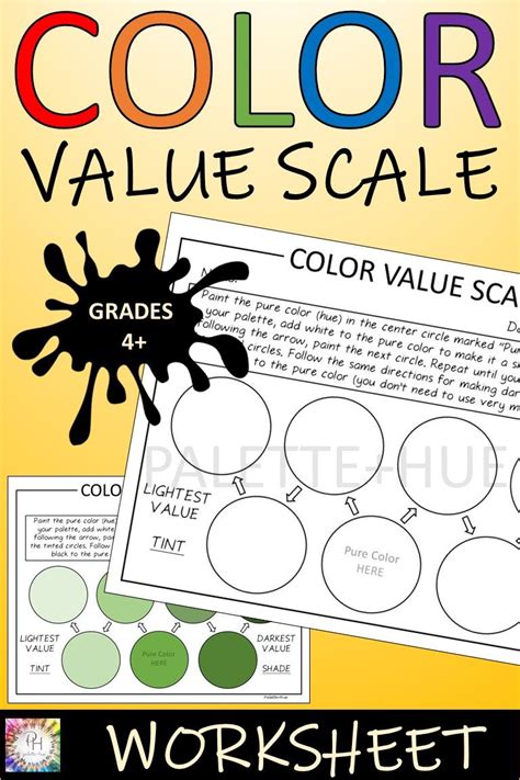 Color Value Scale Worksheet | Adaptable for Distance Learning | Art ...